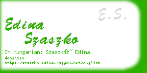 edina szaszko business card